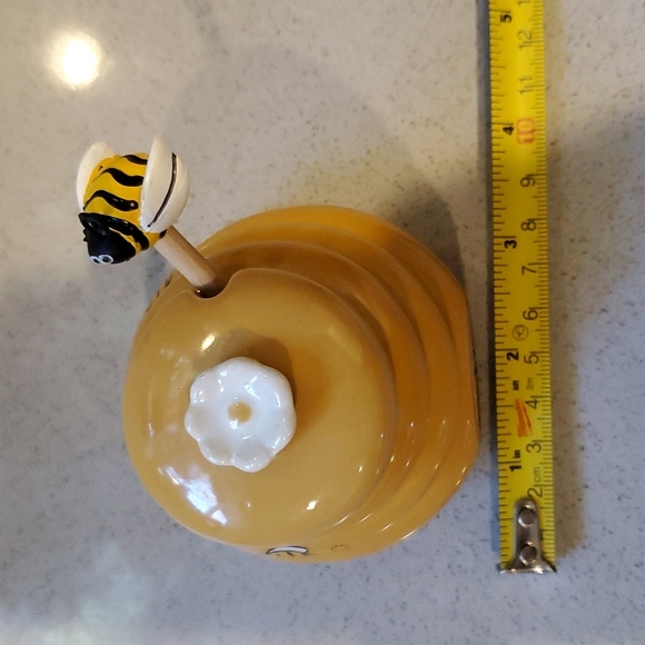 🐝 Mini Beehive Honey Pot with Wooden Dipper 🍯 NEW - Picture 2 of 9
